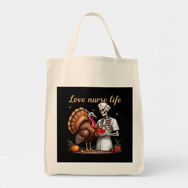 Bolso De Tela Amar a la enfermera la vida celebra tu pasión por  (Frente)