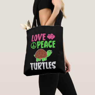 Bolso De Tela Amar a las tortugas por la paz aburrido zoológico 