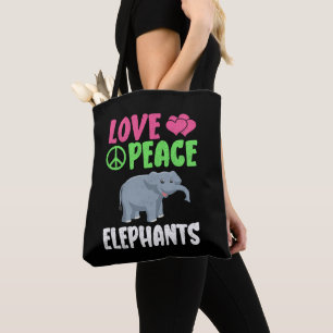 Bolso De Tela Amar a los elefantes de la paz aburren a los elefa