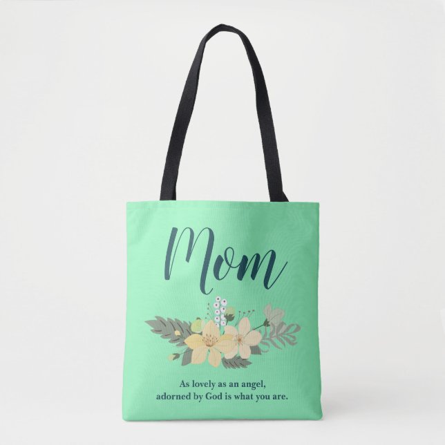 Bolso De Tela Amar a mamá floral (Anverso)