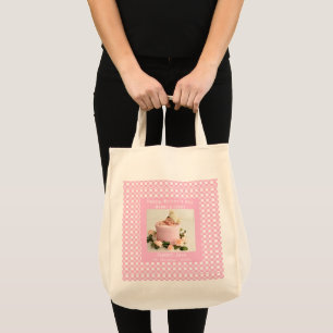 Bolso De Tela Amar a mamá Sencilla elegancia muchacha Blanco y r