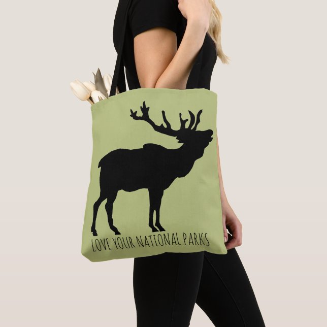 Bolso De Tela Amar a tu Elk de Parques Nacionales (Detalle)