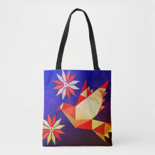BOLSO DE TELA AMAR AVE CON REGALO DE FLORES DÍA ESPECIAL, CUMPLE