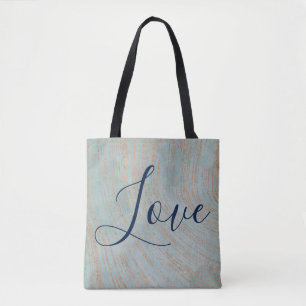 Bolso De Tela Amar la belleza azul y cobre