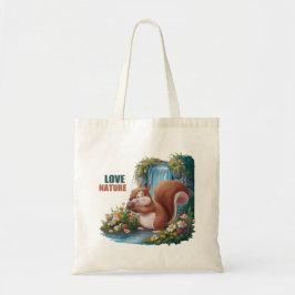 Bolso De Tela Amar la Naturaleza Ardilla Divertida