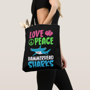 Bolso De Tela Amar la paz martillo Tiburones Cute Sea Animals Fa