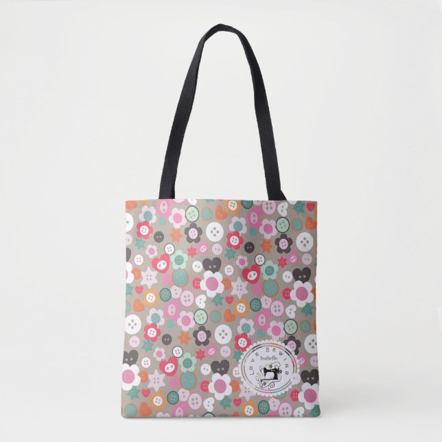 Bolso De Tela Amar masticando botones Brown (Anverso)