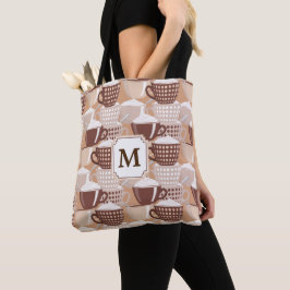Bolso De Tela Amar mi monograma cappuccino
