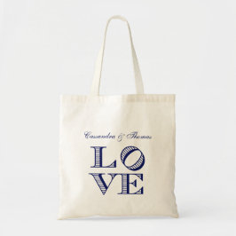 Bolso De Tela AMAR texto gráfico - Azul