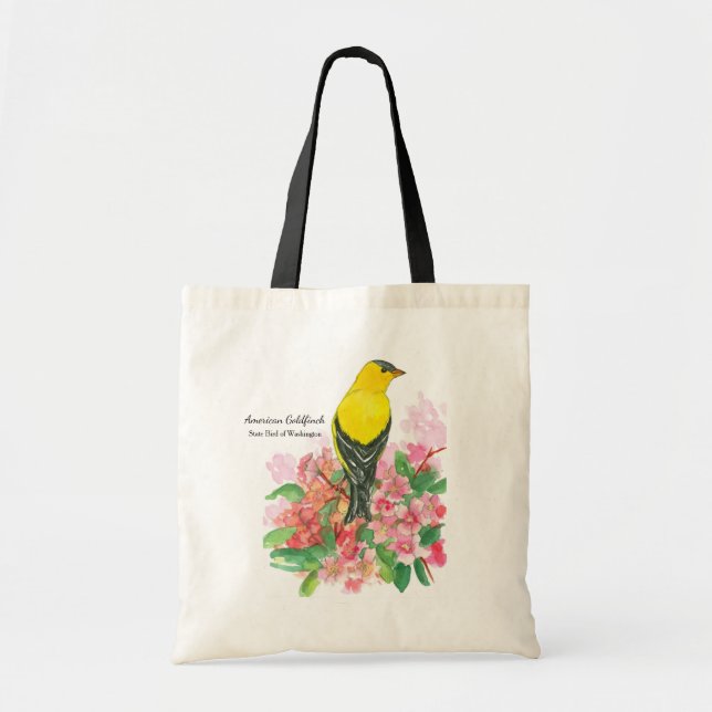Bolso De Tela Amarillo americano Goldfinch Washington State Bird (Frente)