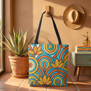 Bolso De Tela Amarillo Brillante, Naranja y Nouveau Fluyente Tur