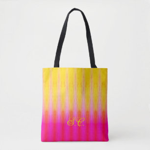 Bolso De Tela Amarillo brillante y rosa
