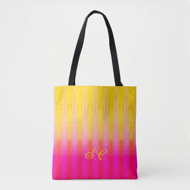 Bolso De Tela Amarillo brillante y rosa (Anverso)