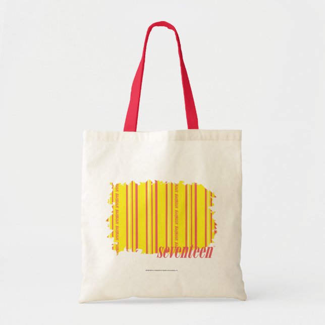 Bolso De Tela Amarillo fino 2 de las rayas (Frente)