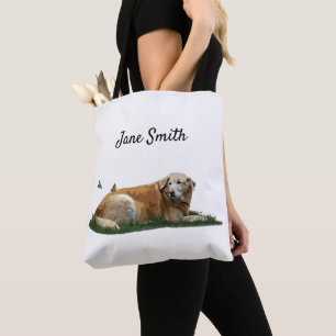Bolso De Tela Amarillo Labrador Raza Mixta Cita De Perro Tote Ba