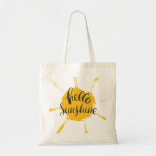 Bolso De Tela Amarillo Mano Dibujar Sol Hola Sunshine Imagen Tex