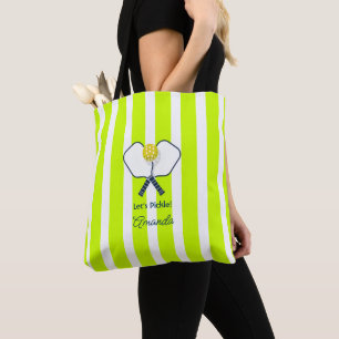 Bolso De Tela Amarillo Óptico y Pickleball Verde Neón