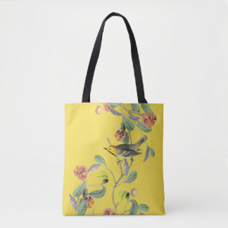 Bolso De Tela Amarillo pálido del pájaro del pájaro