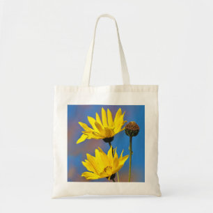 Bolso De Tela Amarillo sobre azul