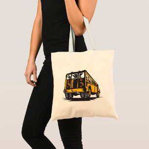 Bolso De Tela Amarillo vintage del autobús escolar retro