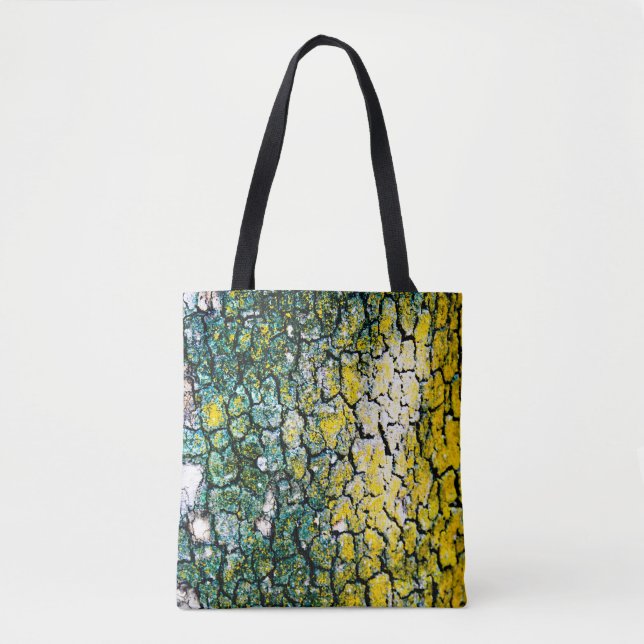 Bolso De Tela Amarillo y Verde Abstracto (Anverso)