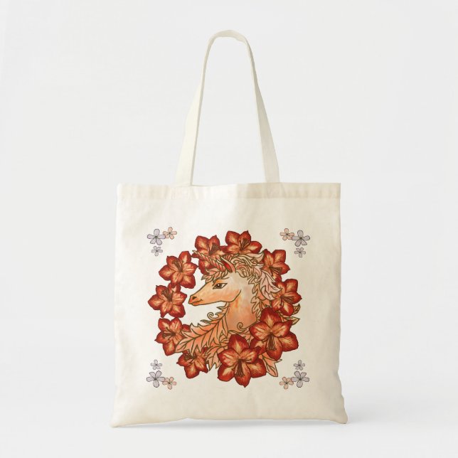 Bolso De Tela Amaryllis Unicornio (Frente)