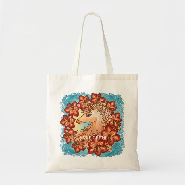 Bolso De Tela Amaryllis Unicornio (Frente)