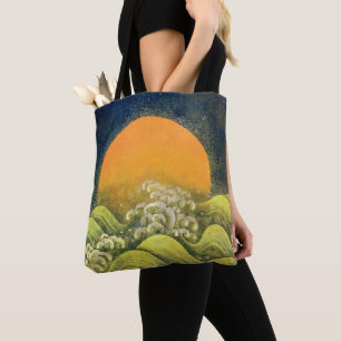 Bolso De Tela AMATERASU , SUN GODDESS , amarillo verde negro