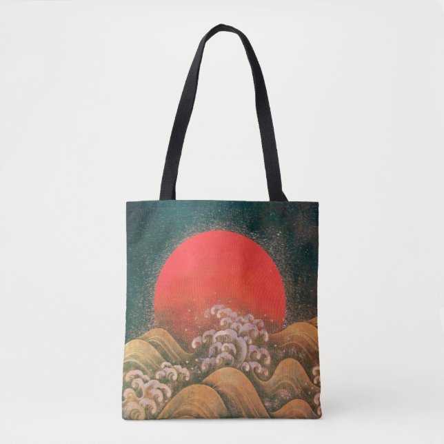 Bolso De Tela AMATERASU , SUN GODDESS , rojo marrón negro (Anverso)