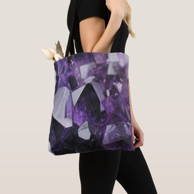 Bolso De Tela amatista morado de cristal geométrico de moda (Detalle)
