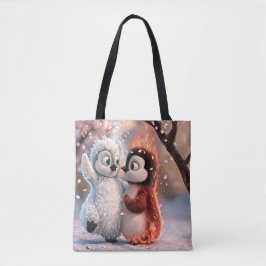 Bolso De Tela Amber & Frosty Cute Penguin Tote Bag