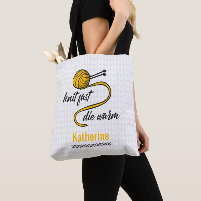 Bolso De Tela Amber Yellow Knit Fast, muere caliente (Detalle)