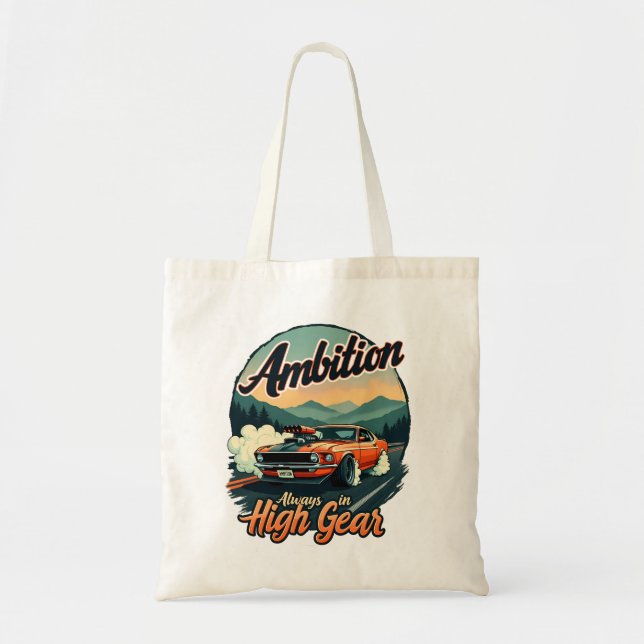 Bolso De Tela Ambición en alta marcha - Auto clásico de época (Frente)