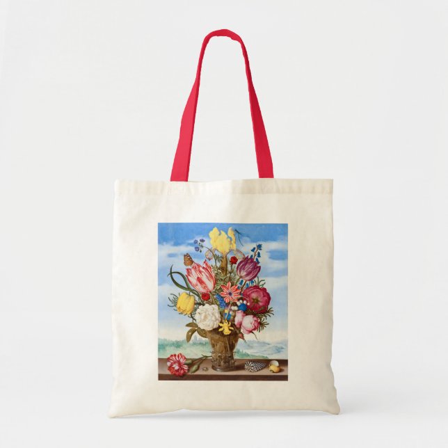 Bolso De Tela Ambrosius Bosschaert Bouquet de flores todavía sig (Frente)