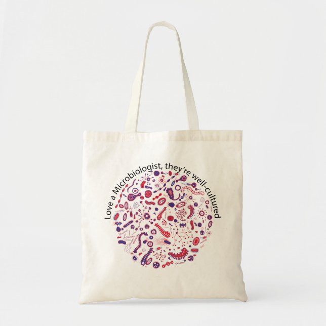 Bolso De Tela Ame a un microbiólogo (Frente)