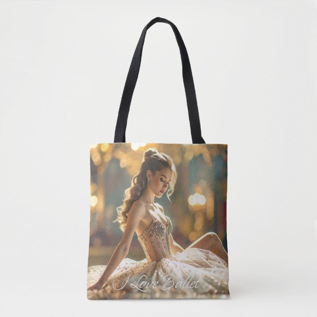 BOLSO DE TELA AME EL BALLET - BALLET & DANZA (Anverso)