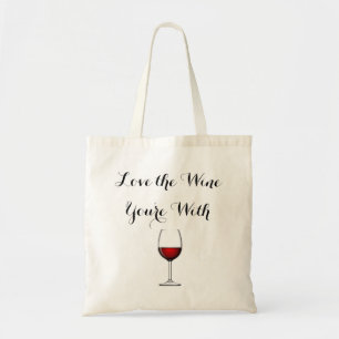 Bolso De Tela Ame el vino que usted está con