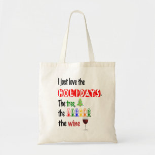 Bolso De Tela Ame los días de fiesta, el árbol, las luces y el