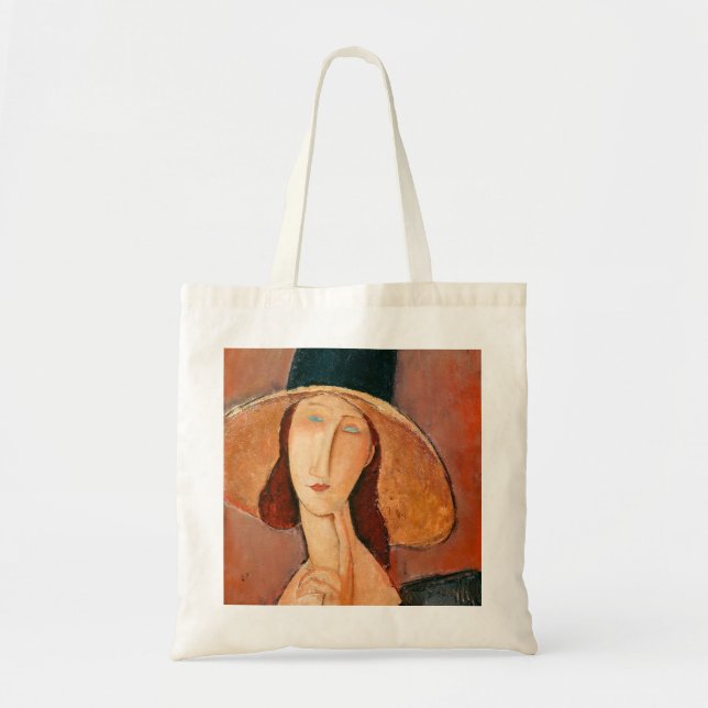 Bolso De Tela Amedeo Modigliani - Jeanne Hebuterne en gran Gorra (Frente)