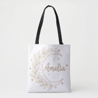 Bolso De Tela Amelia Personalized Tote Bag - Elegant Celestial 