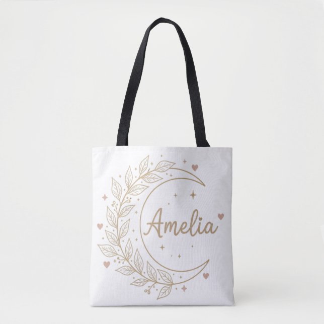 Bolso De Tela Amelia Personalized Tote Bag - Elegant Celestial  (Anverso)
