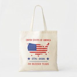 Bolso De Tela América 250 Años Benditos 1776-2026 Patriótico 