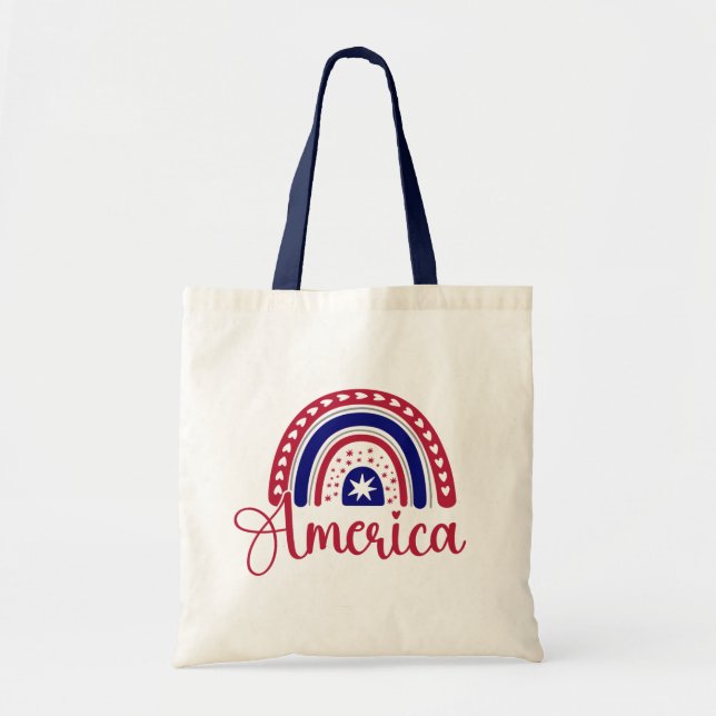Bolso De Tela América arcoiris (Frente)