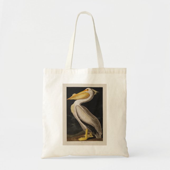 Bolso De Tela América del pájaro pelícano blanco audubon (Frente)