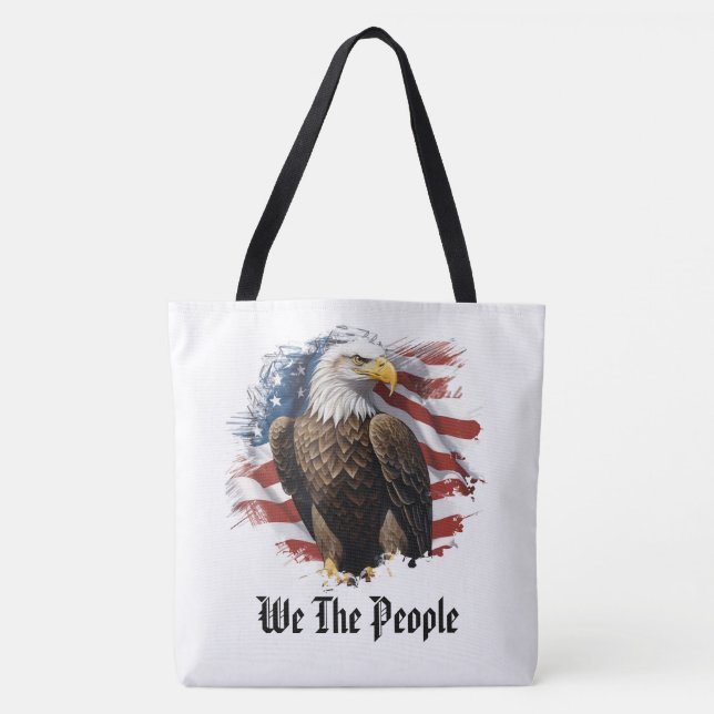 Bolso De Tela *~* American Flag Stars AP27 Eagle Patriotic (Anverso)