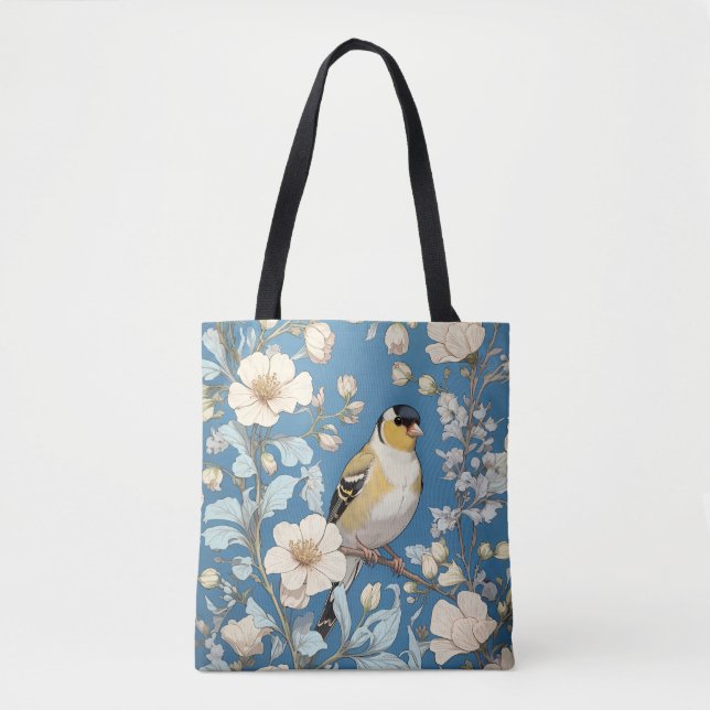 Bolso De Tela American Goldfinch William Morris Inspired (Anverso)