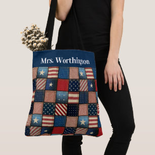 Bolso De Tela Americana en todo el Tote de impresión versión 2