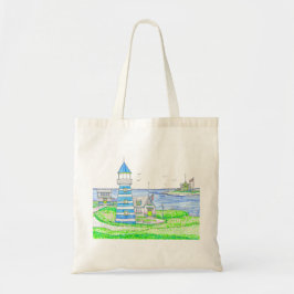 Bolso De Tela Americana Lighthouse Grocery Tote Bag