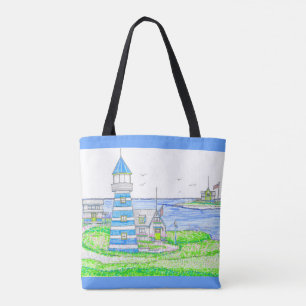 Bolso De Tela Americana Lighthouse Tote Bag