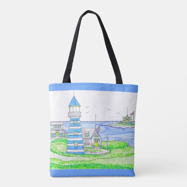 Bolso De Tela Americana Lighthouse Tote Bag (Reverso)